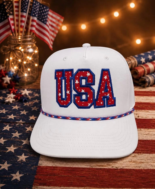 White USA Rope Hat